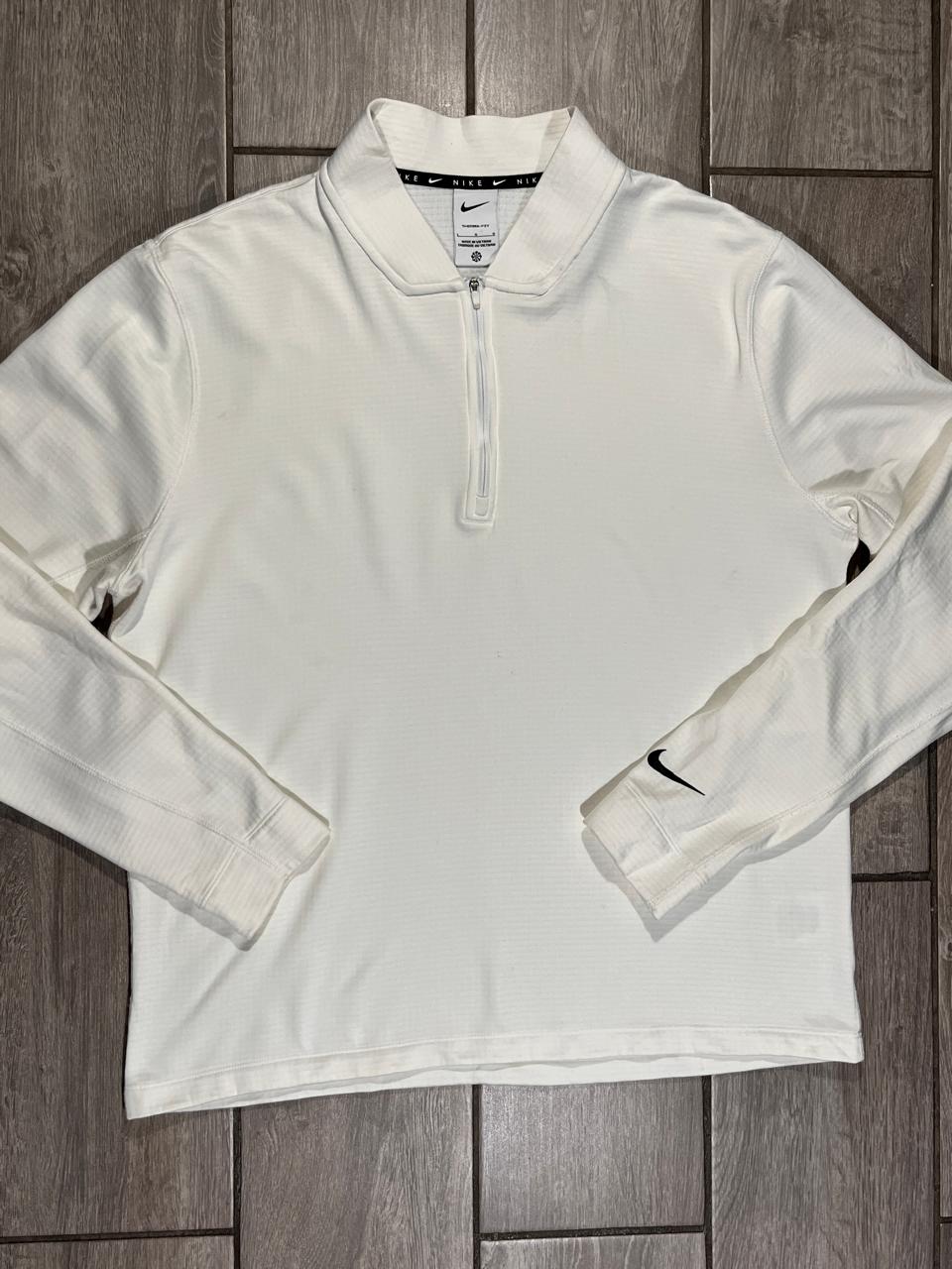 Sudadera Nike 1/4 zip blanca talla L - Imagen 2