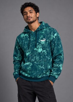 Hoodie Puma verde estampado talla XL